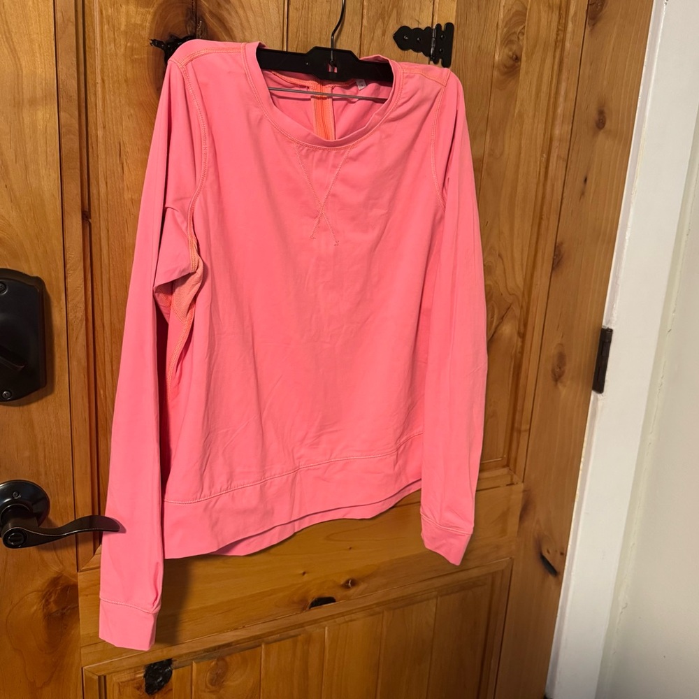 LULULEMON Run Warm Up Long Sleeve Crew Neck Pullover Long Sleeve Pop Orange